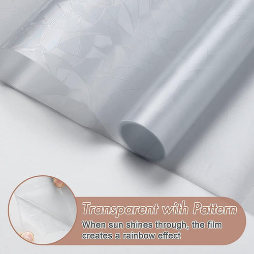 Vietnam Window Privacy Film Stained Glass Decals Rainbow Film Holographic Prism Film Half Moon Anti-UV(45 X 200 cm)