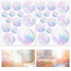 39Pcs Bird Window Strike Prevention Decals – Rainbow Static Cling Suncatchers, Anti-Collision Window Stickers for Home Office, Non-Adhesive Reusable No Residue