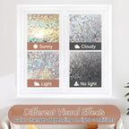 Vietnam Window Privacy Film Stained Glass Decals Rainbow Film Holographic Prism Film Half Moon Anti-UV(45 X 200 cm)