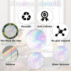39Pcs Bird Window Strike Prevention Decals – Rainbow Static Cling Suncatchers, Anti-Collision Window Stickers for Home Office, Non-Adhesive Reusable No Residue
