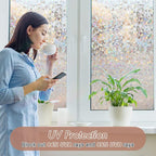 Vietnam Window Privacy Film Stained Glass Decals Rainbow Film Holographic Prism Film Half Moon Anti-UV(45 X 200 cm)