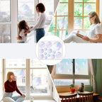 39Pcs Bird Window Strike Prevention Decals – Rainbow Static Cling Suncatchers, Anti-Collision Window Stickers for Home Office, Non-Adhesive Reusable No Residue