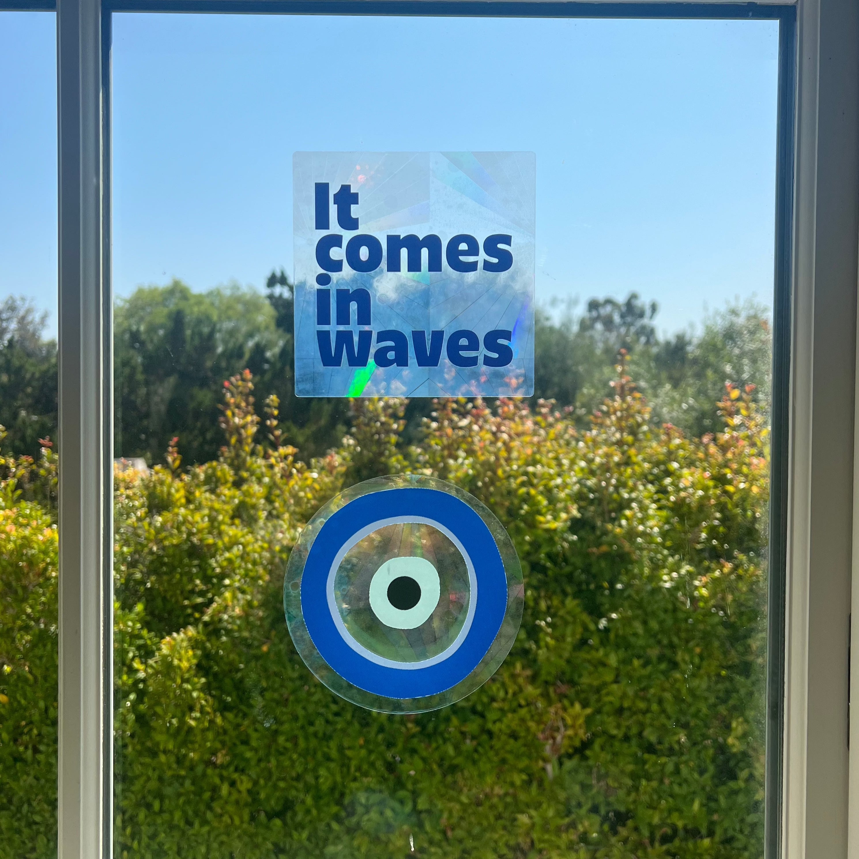 Blue Evil Eye Protection Sun Catcher Sticker