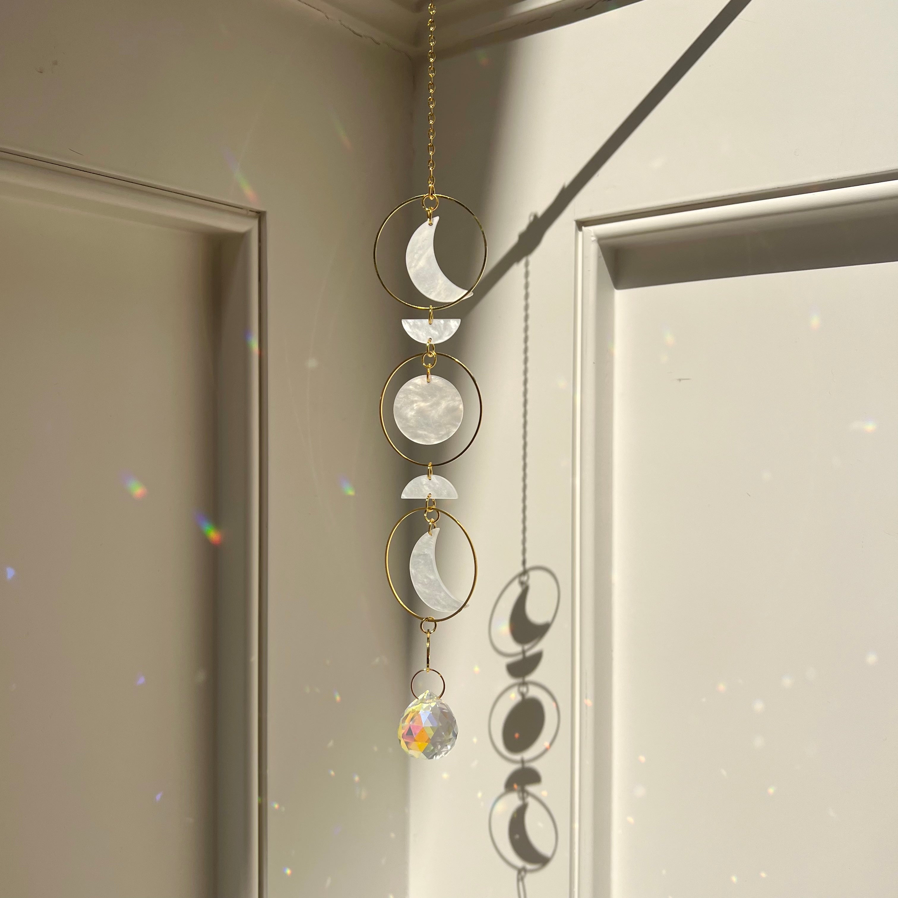 Hanging Moon Shell Sun Catcher